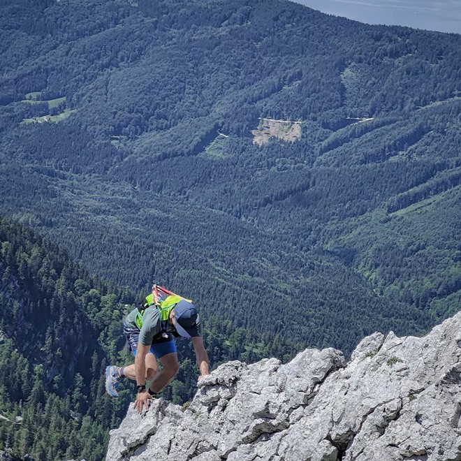 Sascha Bichler am Klettersteig