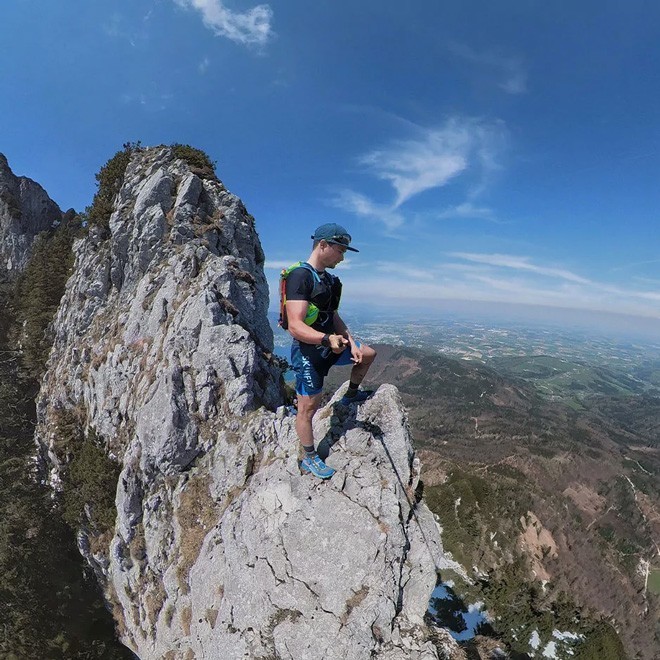 Sascha Bichler am Klettersteig